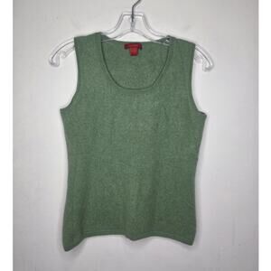 Saffron green soft cashmere sweater vest - large